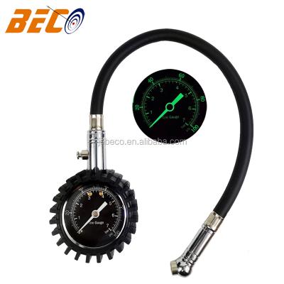 China Car Beco 100psi Glow Resistant Dial High Accurate Easy To Read Tire Pressure Gauge for sale