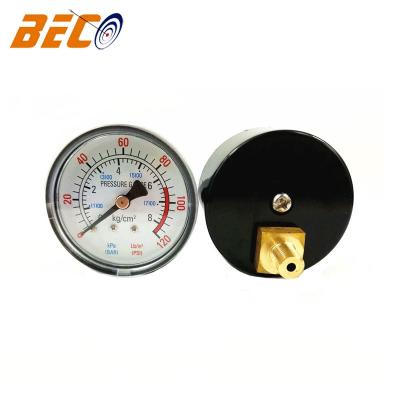 China Stainless Steel Case Beco Plastic Case Pressure Gauge Water Pressure Gauge Medical Pressure Gauge for sale