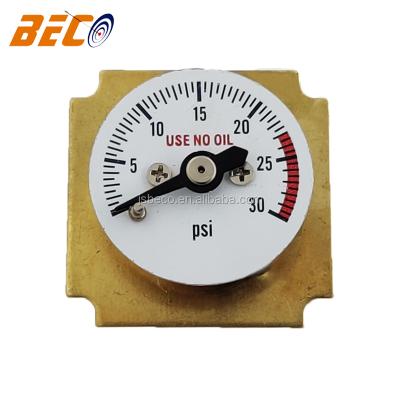 China Beco 25mm 27mm Mini Pressure Gauge 30psi Metal Small Micro Pressure Gauge Piezometer for sale