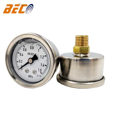 China STAINLESS STEEL SS304 SS316 Beco Oil Pressure Gauge Espresso Pressure Gauge Pressure Gauge 16bar cl1.6 for sale