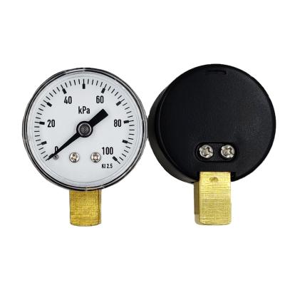 China Beco General Plastic Pressure Gauge 40mm 100kpa Bottom Connection Pressure Gauge For Medical for sale