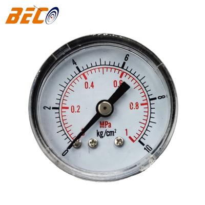 China Black Backside Pressure Gauge 10kg Pressure Gauge 10bar Pressure Gauge Factory Direct Low Iron Beco 1MPA Price for sale