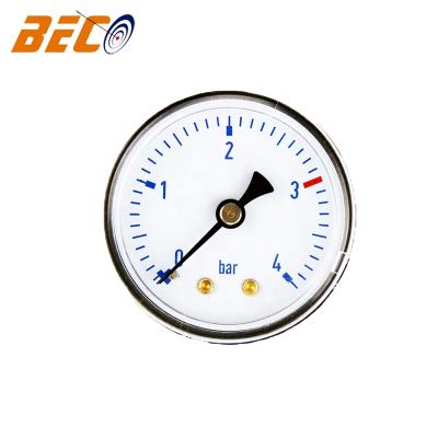 China Beco 4bar Iron 4bar Pressure Gauge Black Back Mount Pressure Gauge Customize Pressure Gauge Factory for sale