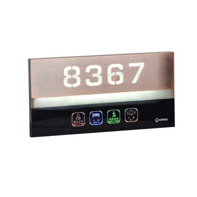 China Modern Acrylic Name Desk Signs Fire Number Electronic Door Plates For Hotel for sale