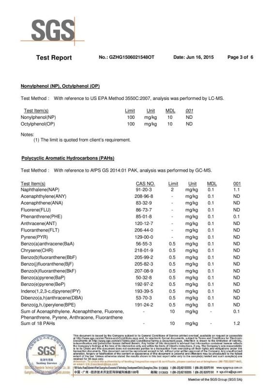 SGS TEST REPORT - Guangzhou QIDA Material & Technology Co., Ltd