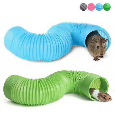 China MAHOO Telescopic Pet Viable Fun Interactive Tunnel Small Animal Toys Cage Props Pipe Guinea Pig Toys Hamster Tunnel Tube for sale