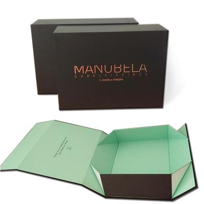 China Handmade Eco-Friendly Custom Foldable Corrugated Magnetic Folding Black Paper Shipping Box for sale