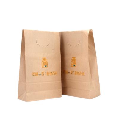 China Factory Wholesale Recyclable Bakery Food Packaging Custom Kraft Paper Bags for sale