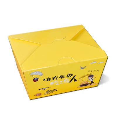 China Custom Logo Printing Paper Lunch Box Food Box Disposable Takeaway Recycle Food Packaging Box Size Packing for sale