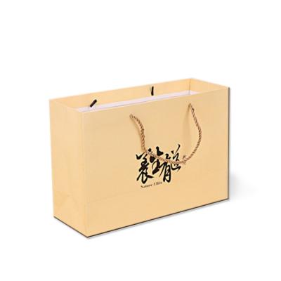 China 2021 Recyclable New Style Kraft Paper Tote Bags With Custom Printed Logo for sale