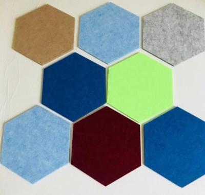 China Modern Cheap Price Hexagon Wall Panel Acoustic 100% Sound Absorbing Panel Polyester Reducing Felt for sale