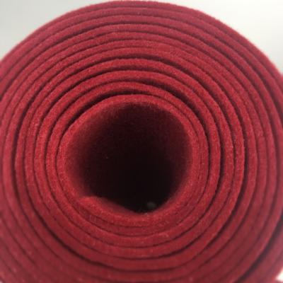 China Anti-bacteria China factory nonwoven 100% polyester fabric needle punched felt fluffy red carpet fabric for menu price list for sale