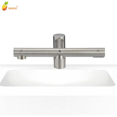 China BOiROO Sense Faucets 3 in 1 Single Hole 304 Stainless Steel Induction Soap Dispenser Single Hand Soap Drier Faucet for sale