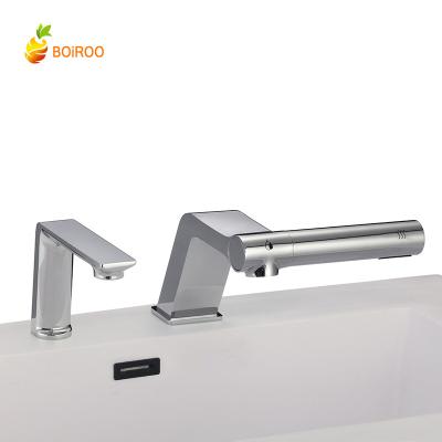 China Multifunctional Sense Faucets BOiROO Brass Chrome Plated Wash Basin Induction tapSoap Dispenser HInduction Faucetand 3 in 1 for sale