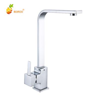 China Other Hot Selling Stainless Steel Kitchen Sink Faucet Gooseneck Brass Electroplating Square Kitchen Faucets From BOiROO for sale