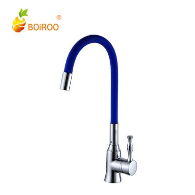 China BOiROO One Sense Faucets Free Pull-Down Hole Single Handle Hot Sale Bathroom&Kitchen Faucet 360 Degree Rotation Blue Pull-Down Faucet for sale