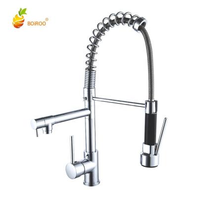 China Pull Out BOiROO Spray Spring Where Brass Lowers Kitchen Sink Faucet Pull Out Kitchen Faucet for sale