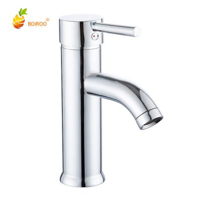 China BOiROO Brass 304 Stainless Steel Metered Bathroom Faucets Round Basin Water Single Hole Hot And Cold Mixed Faucet Single Hole for sale