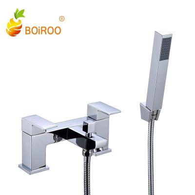 China With Slide Bar BOiROO Bathtub Faucet For Sale Bathroom Hot Cold Rectangle Dual Handle Portable Sprinkl Modern Shower Head Handheld Mixer Tap for sale