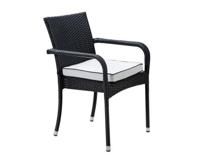 China Modern Roma Stacking Rattan Garden Chair in Black and Vanilla for sale