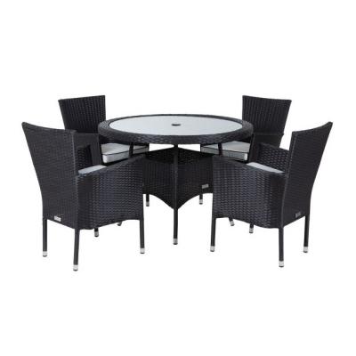 China Traditional exquisite workmanship small round dining table with wicker glass and aluminum for sale