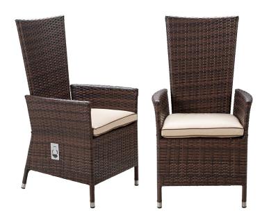 China Modern pair of rattan reclining garden chairs in preparation of chocolate and coffee cream for sale