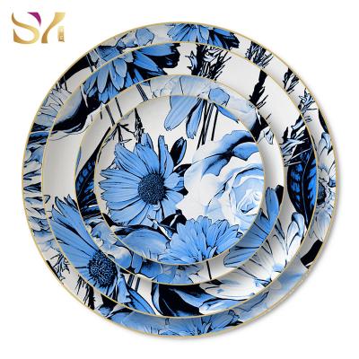 China Viable Bone China Dish Dinner Set Royal Ceramic Dinnerware Tableware for sale