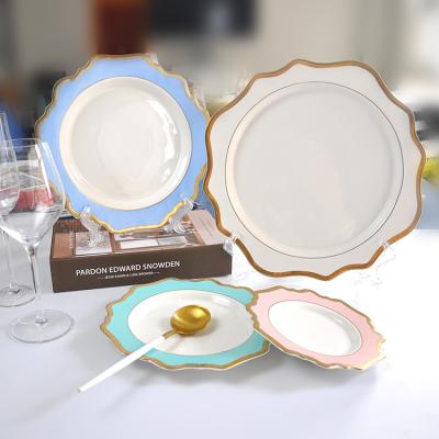 China Sustainable Wholesale Banquet Wedding Rose Gold Charger Dish , Dinner Dish For Five Star Hotel for sale