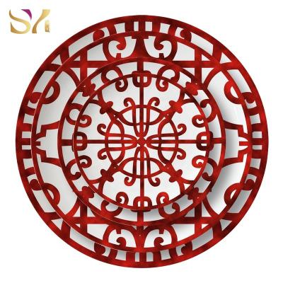 China Luxury Viable Moroccan Style Bone China Dinnerware Set Door Style Black Wedding Dinner Plate for sale