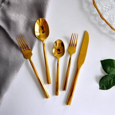 China Sustainable Design Stainless Steel Flatware Golden Special Cutlery Sets For Wedding , Event And Restaurant for sale