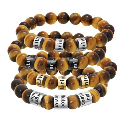 China CLASSIC Custom Diffuser Lava Stone Tiger Eye Energinox Designer Natural Beads Charms Bracelet For Men for sale