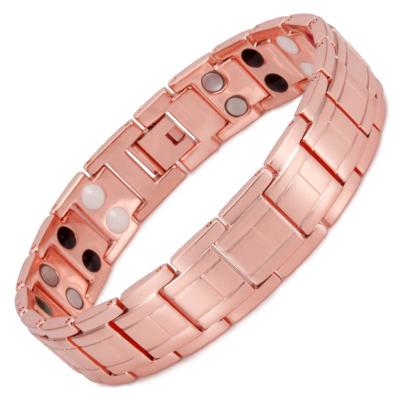 China Wholesale Men's Arthritis Therapy Bracelet Magnetic Jewelry Pure Copper Energinox Bio Magnet Health Pure Copper Energy Power for sale