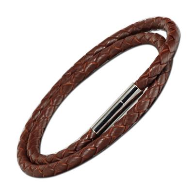 China Wholesale Energinox Bio Stainless Steel Colorful Magnetic Leather Bracelet with Stainless Steel Clasp for sale