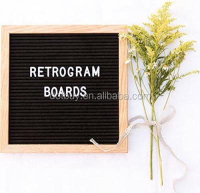 China Hot Sale Peg Letter Board Changeable 10*10inch Letterboard from USA with Black Home Decoration Wood, Solid Oak Wood Vintage Felt for Deco Polished for sale