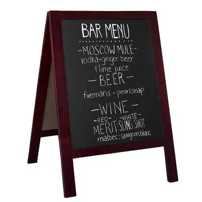 China Rustic Wooden A-Frame Sign with Magnetic Gum Board and Chalk Sidewalk Menu Display for Restaurant, Business or Wedding Blackboard for sale