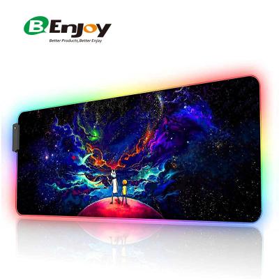 China 100% Hot Sales Eco-friendly Custom Design Glow Non-slip Rubber Bottom USB Led Extended XXL RGB Mouse Pad RGB Mouse Pad for sale