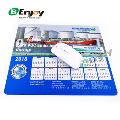 China 2018 High Quality Rubber Bottom Custom Calendar Anti Slip Rubber Promotional Mouse Pad for sale