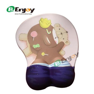 China Custom Anime 3D Bottom Silicone Anti Slip Silicone Gel Oppai Gir Sexy Mouse Pad for sale