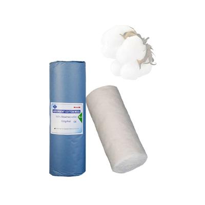 China 100% pure cotton high quality cheap absorbent medical dental single 100% cotton roll for sale