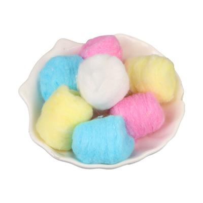 China Medical and Daily Use Color Cotton Ball Convenient Hot Selling High Soft 100% Use To Absorb Other Liquid for sale