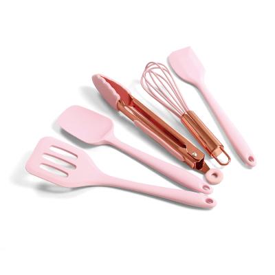 China Sustainable Set Of Five Silicone MINI Kitchen Utensil Set Kitchen Accessories for sale