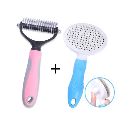 China Durable Safe Comfortable Massager Stainless Steel Tpr Pet Hair Remover Comb For Cats And Dogs for sale