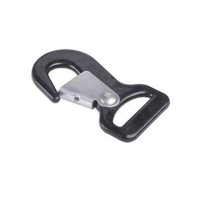 China Automotive Industry Single Swan 38mm PVC Heavy Duty Black Plastic Snap Hook for sale