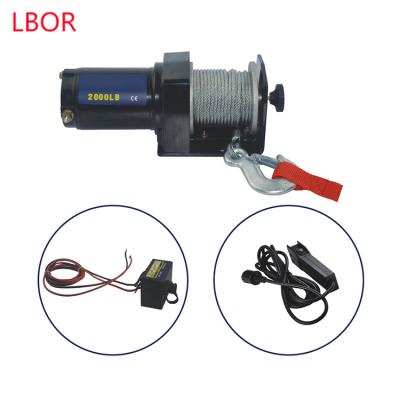 China AUTOMATIC Lightweight Radio 2000lb 11mm Remote Control Electric Winch Synthetic Rope 4.5kw for sale