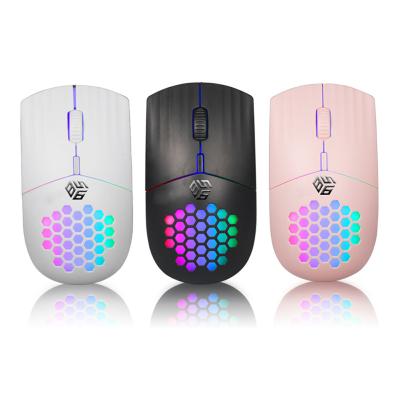 China High End Ultra Light Type C OEM Laptop Gaming Features Honeycomb Mouse Rechargeable Wireless Mouse for sale