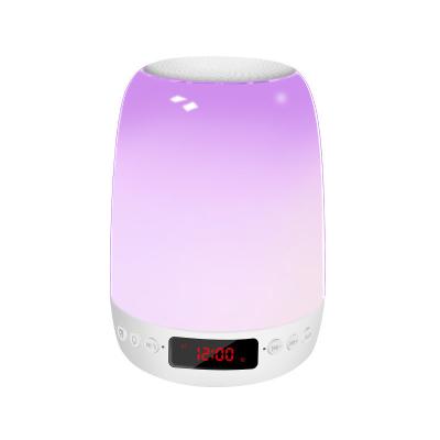 China Play Video TF Card Led Night Light Speakers Alarm Clock RGB Touch Control Outdoor Camping Wireless Speaker for sale