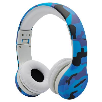 China Hisonic Headband Kids Headphones With Limited Volume And Share Hole Camouflage For Boys for sale