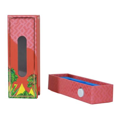 China Recycled Materials Customized Child Proof Safety Button Lock 1ML Cartridge Slip Box Child Resistant Packaging Paper Box for sale