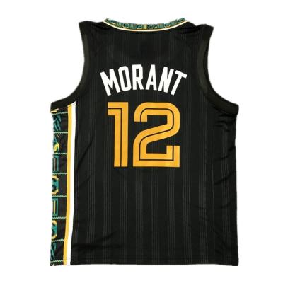 China Wholesale Price Basketball Sports Wear Shirt Ja Morant 12 Black Breathable Print Breathable Uniform High Quality Custom Basketball Tank Top for sale