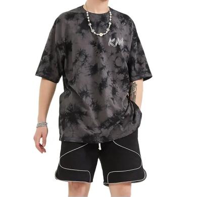 China Anti-wrinkle Custom Loose Oversize Unique Casual T Shirt Cotton Tie-dye Men's Shirts for sale